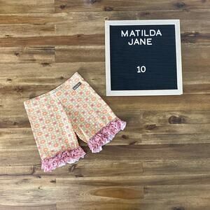 Matilda Jane Happy & Free Theme Park Knit Ruffle Shorties Yellow Pink Floral 10